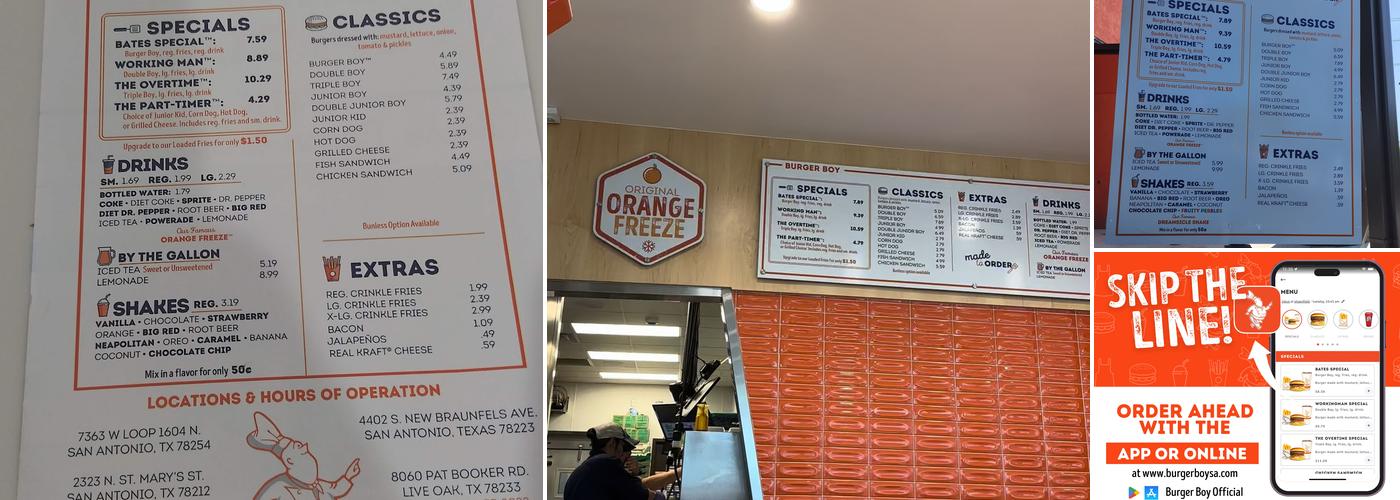 Burger Boy Menu