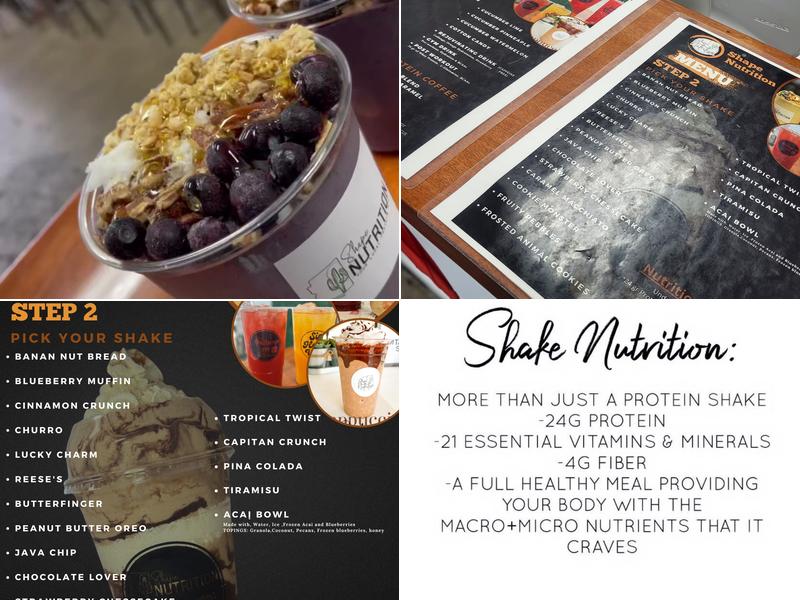 Shape Nutrition Menu