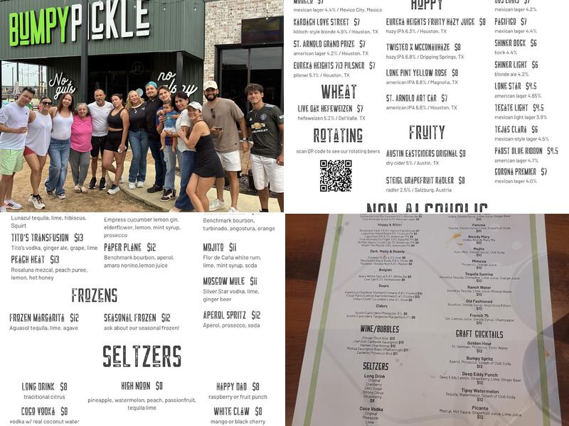 Bumpy Pickle Menu