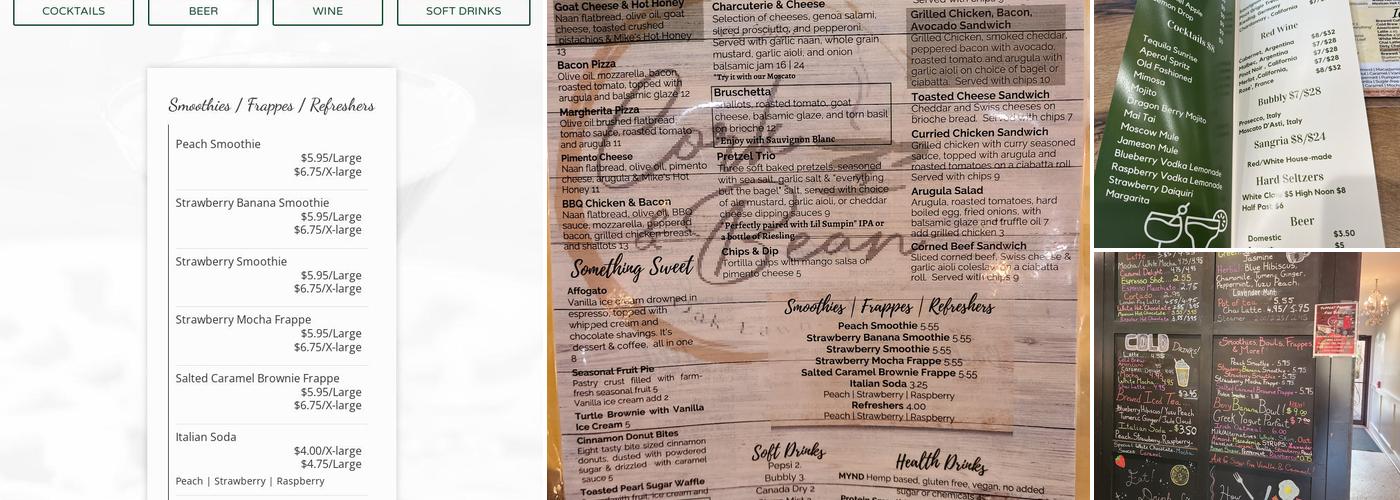 Cork & Bean Menu