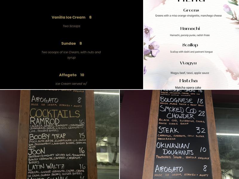 Rochambeau Menu