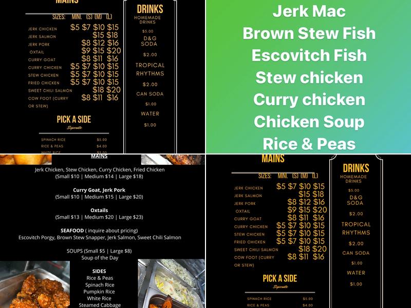 Steve's Original Jerk Chicken Menu