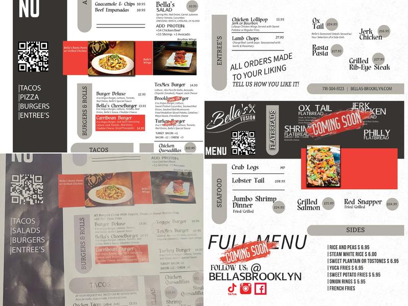 Bella’s Fusion Menu