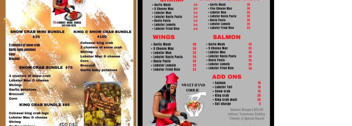 Sweet Hand Coolie Menu