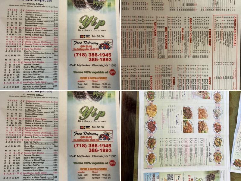 Yip Szechuan Chinese Restaurant Menu