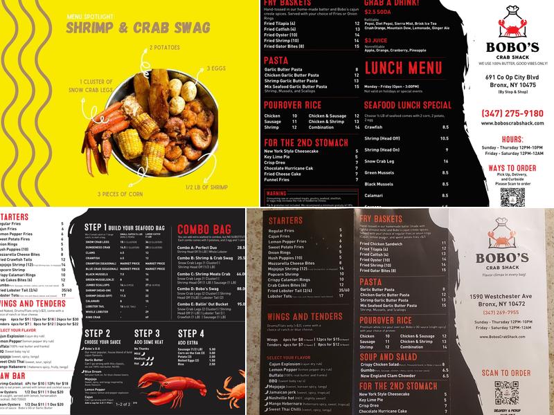 Bobo's Crab Shack (Soundview) Menu