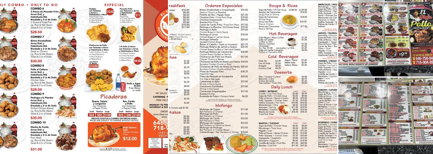 El Viejo Pollo Restaurant Menu
