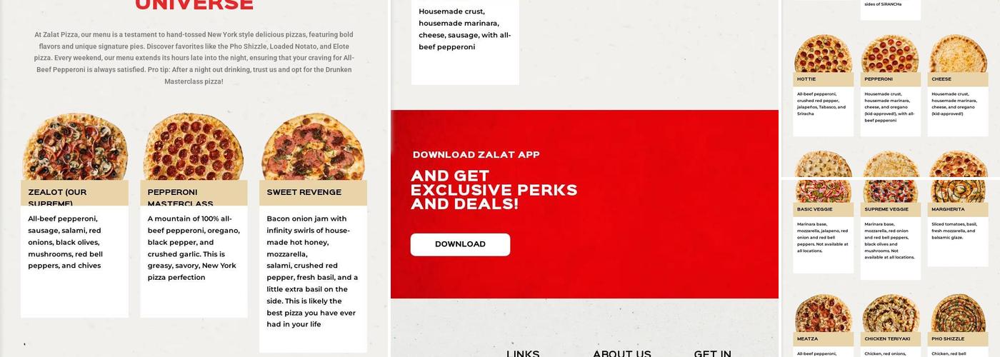 Zalat Pizza Snider Plaza Menu