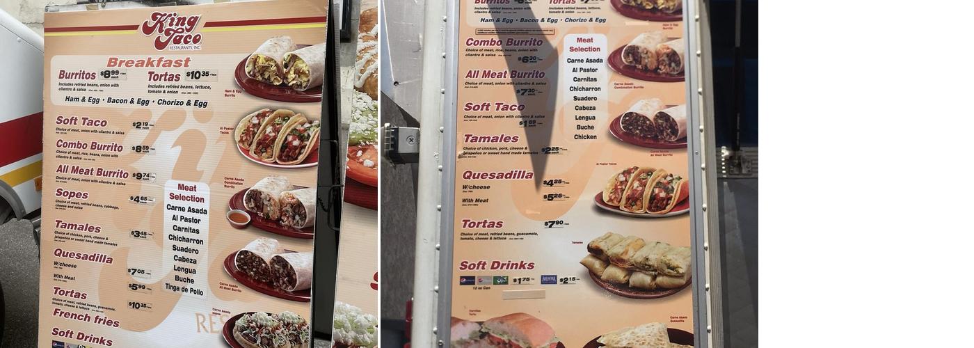 TACOS EL CHULO Menu