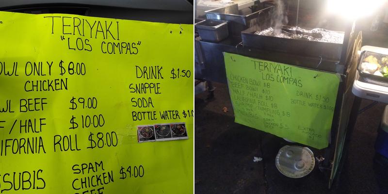 Teriyaki los compa Menu