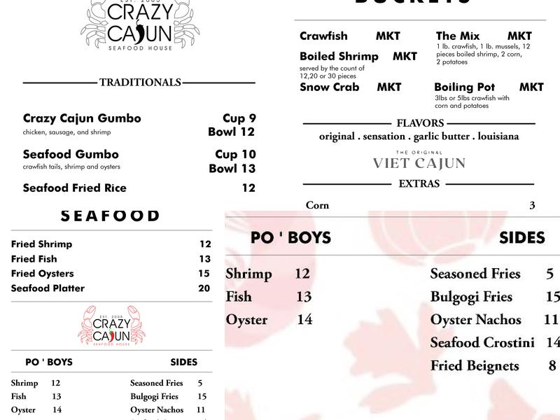 Crazy Cajun Seafood House - POST Market Menu