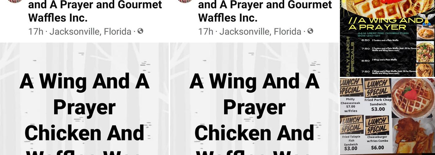 A Wing and Prayer and Gourmet Waffles Inc Menu