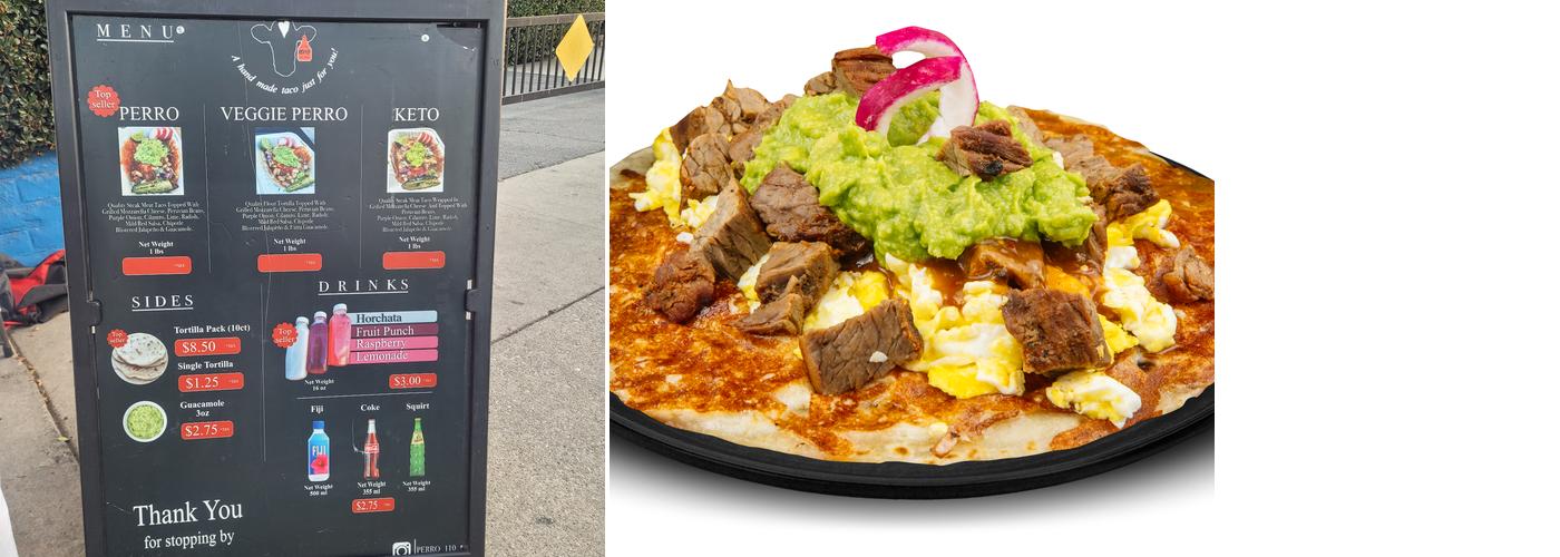 Perro tacos Menu