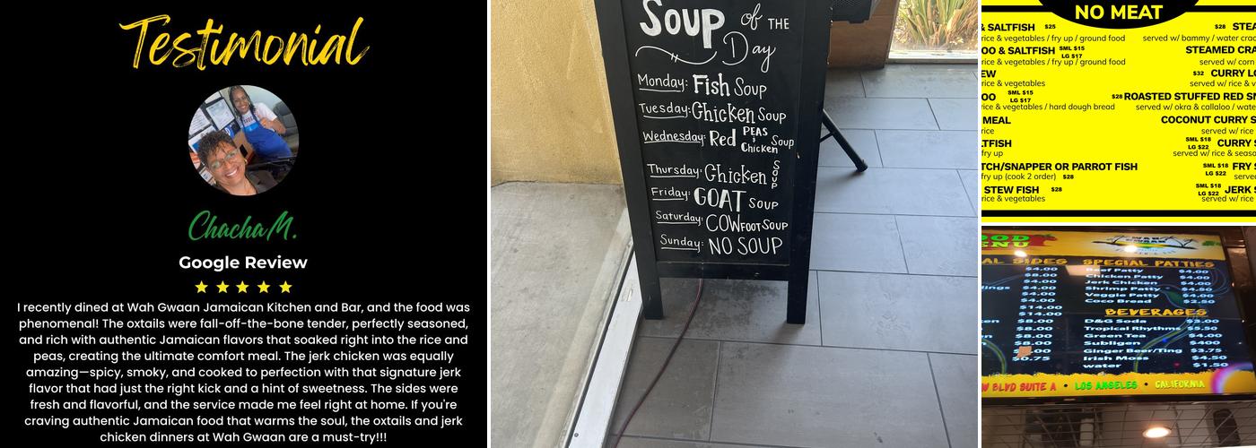 Wah Gwaan jamaican kitchen & Bar Menu