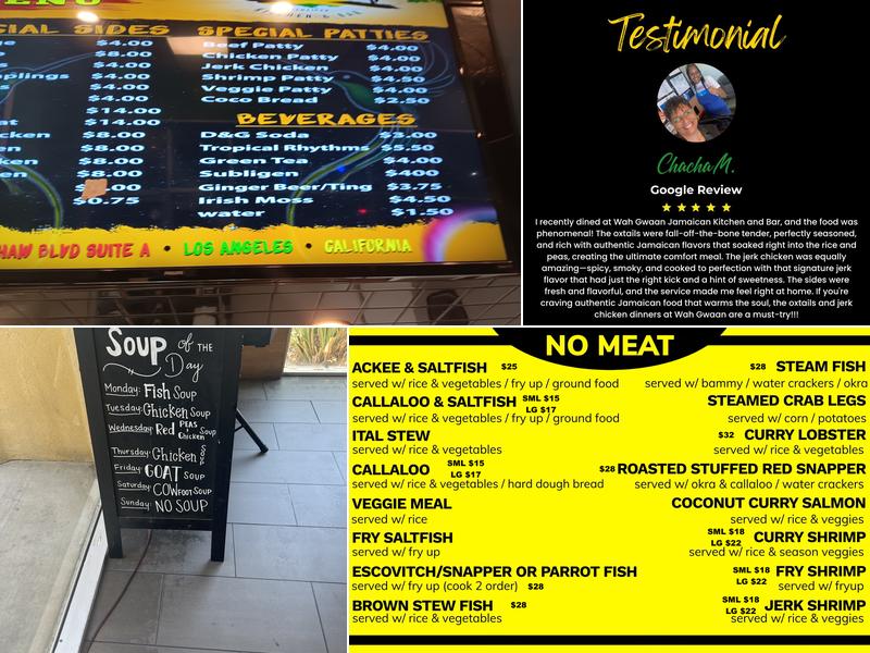 Wah Gwaan jamaican kitchen & Bar Menu