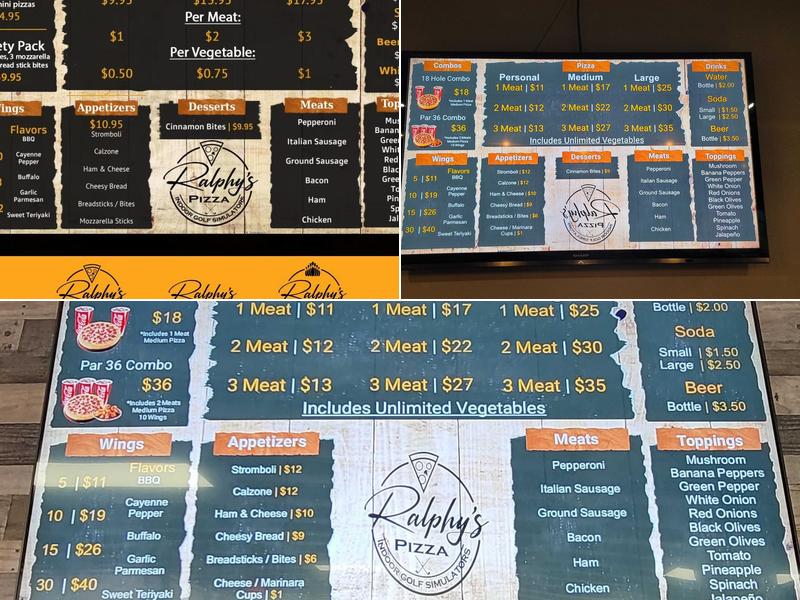 Ralphy's Pizza & Golf Menu