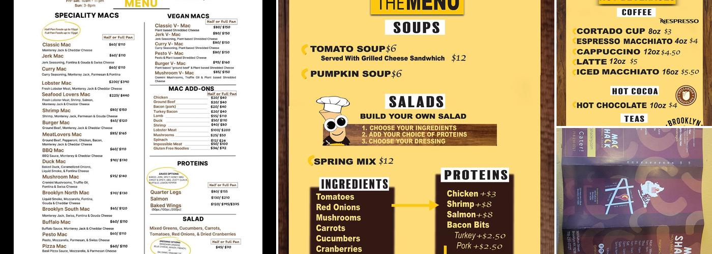 Mac Shack Menu