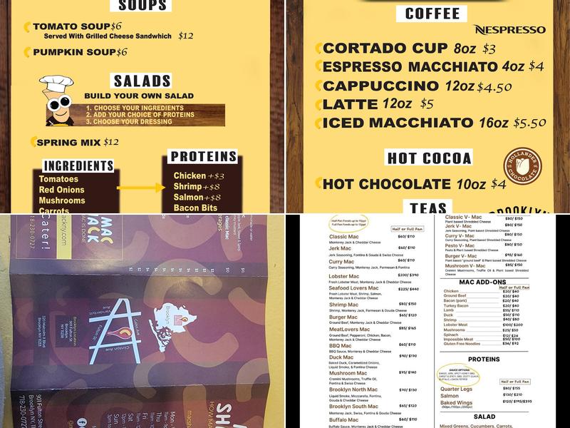 Mac Shack Menu