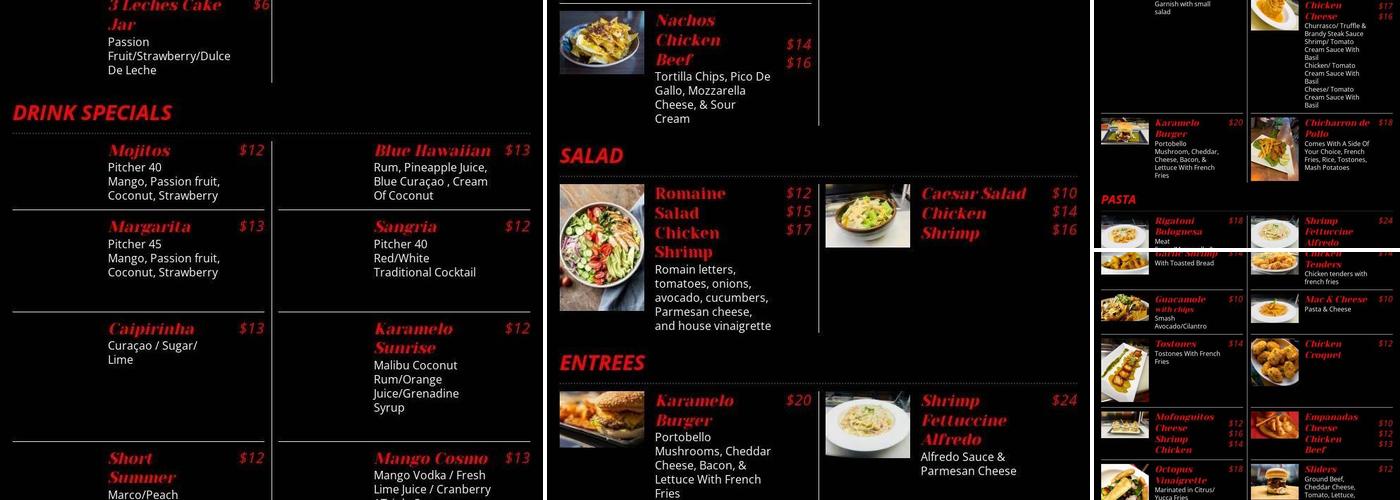 Karamelo Menu