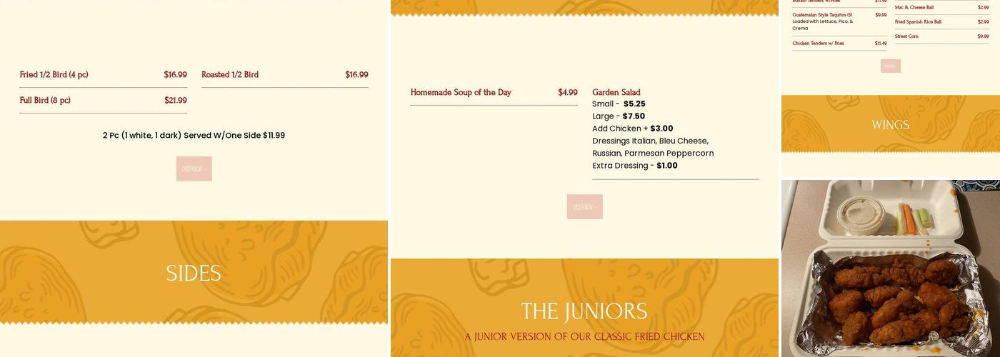 West Ave Chicken Menu