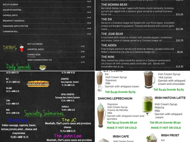 CC's Cafe and Catering Menu