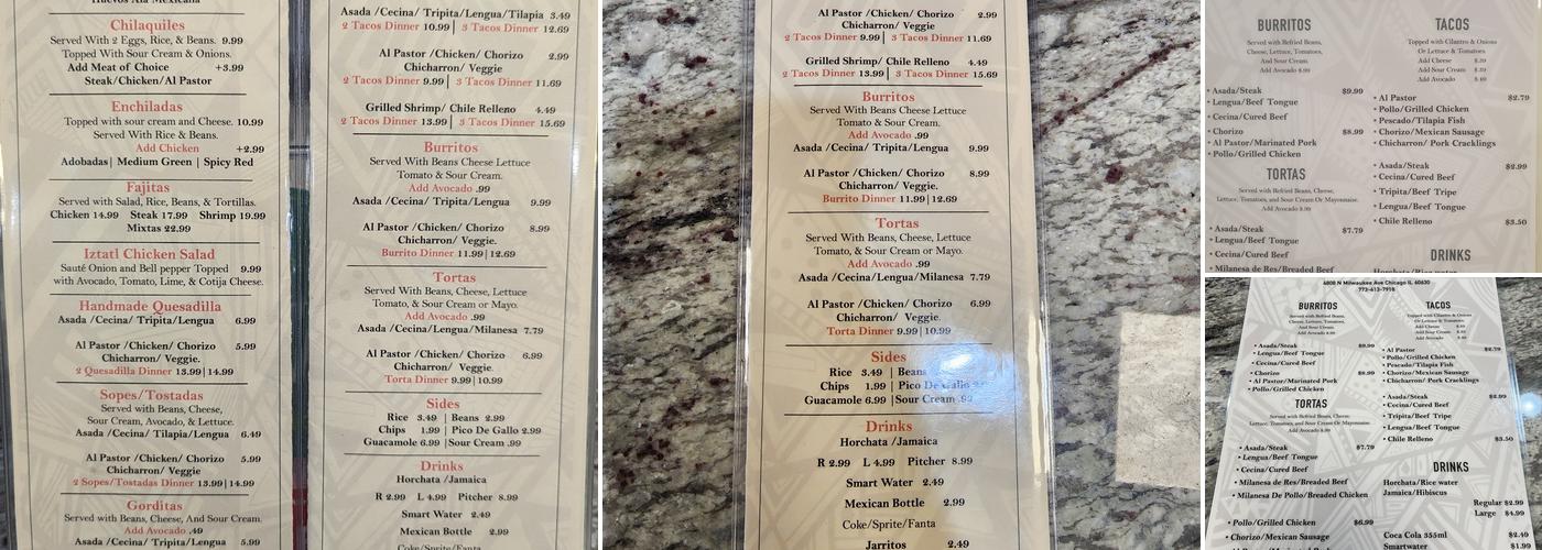 Iztatl Cocina Mexicana Menu