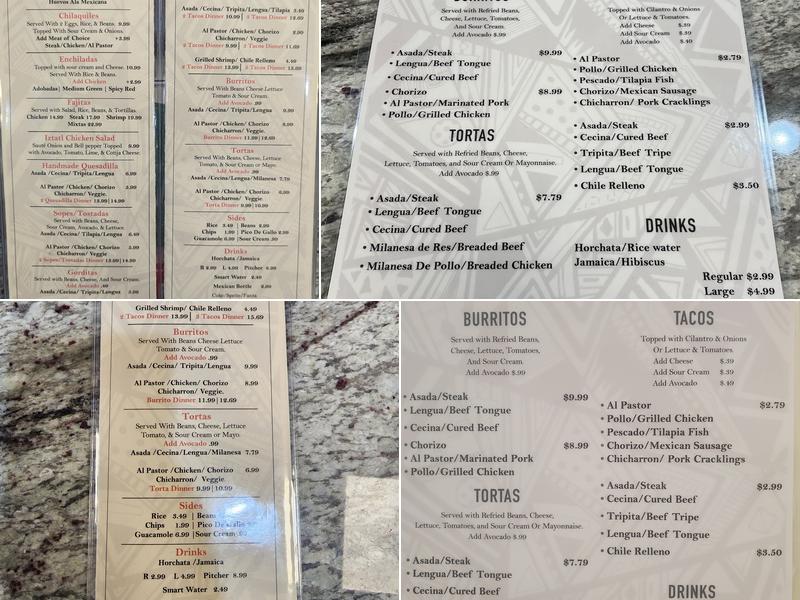 Iztatl Cocina Mexicana Menu