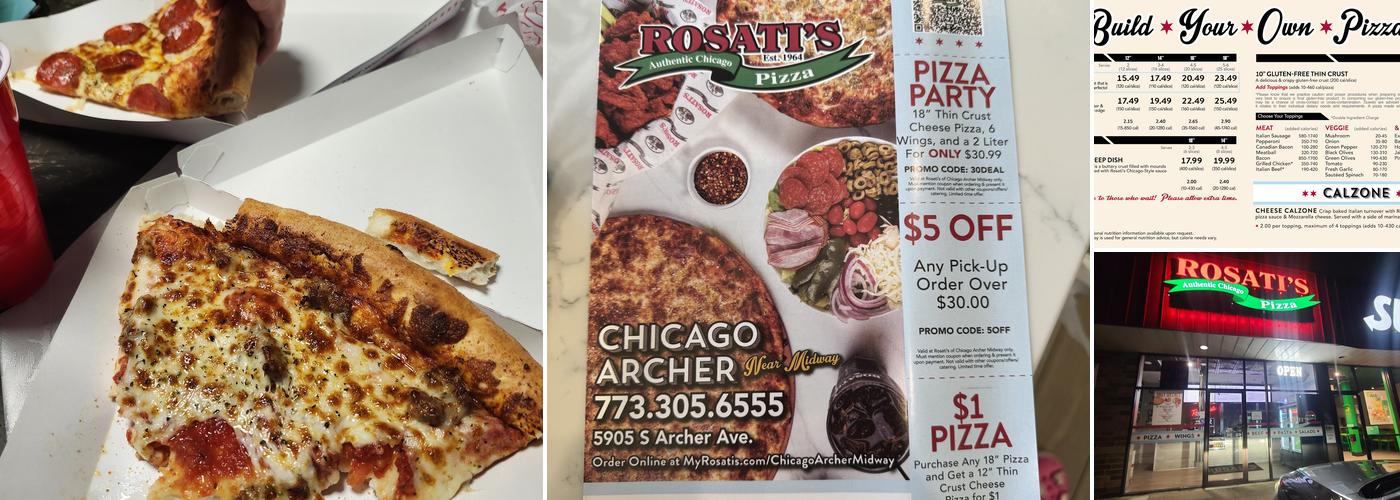 Rosati's Pizza Menu