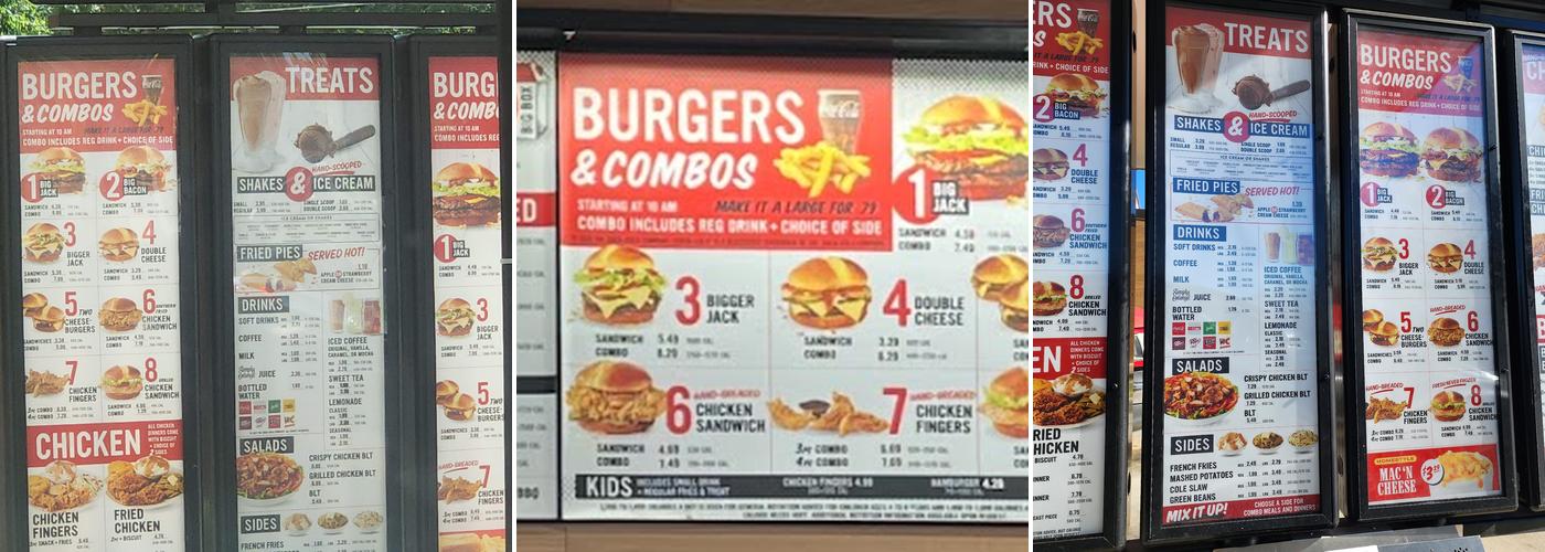 Jack's Menu