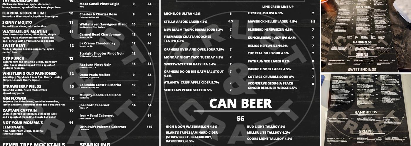 Crust & Craft Sharpsburg Menu