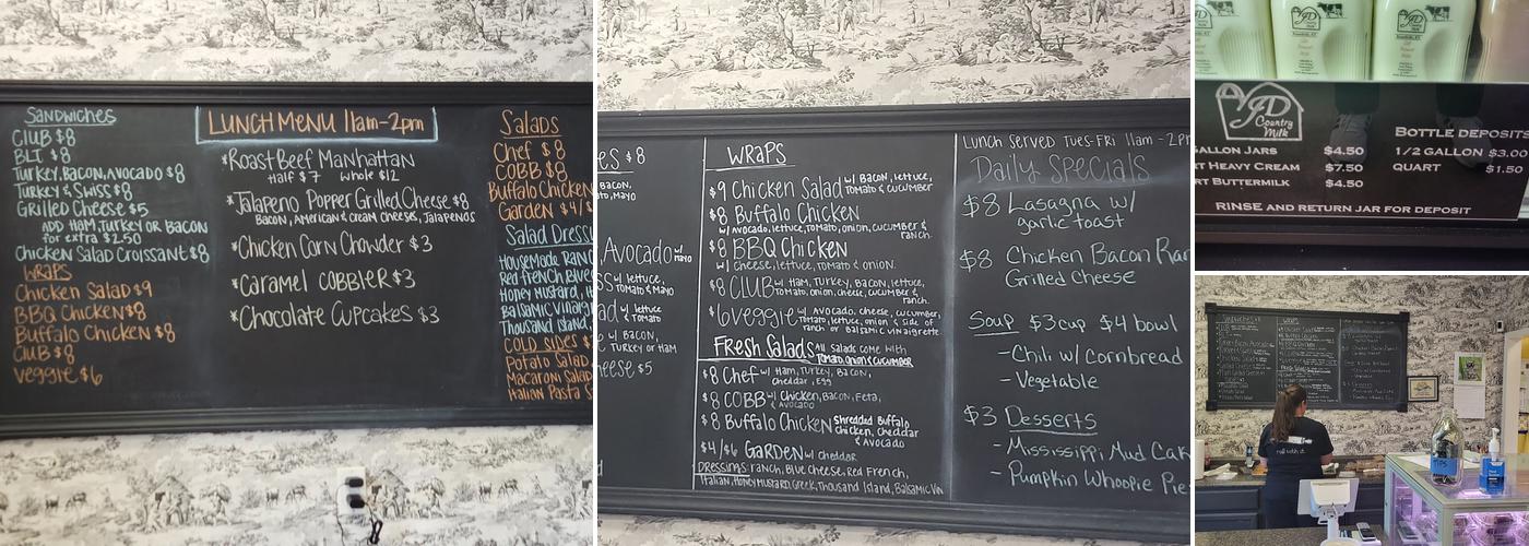 JD's Kitchen & Bakery Menu