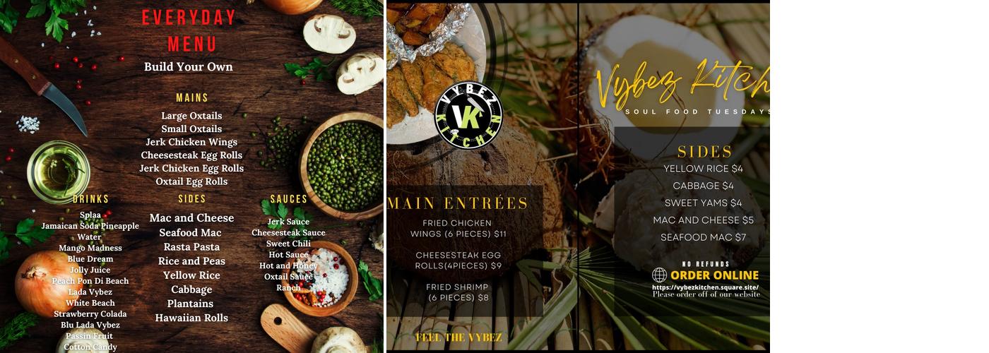 Vybez Kitchen Menu
