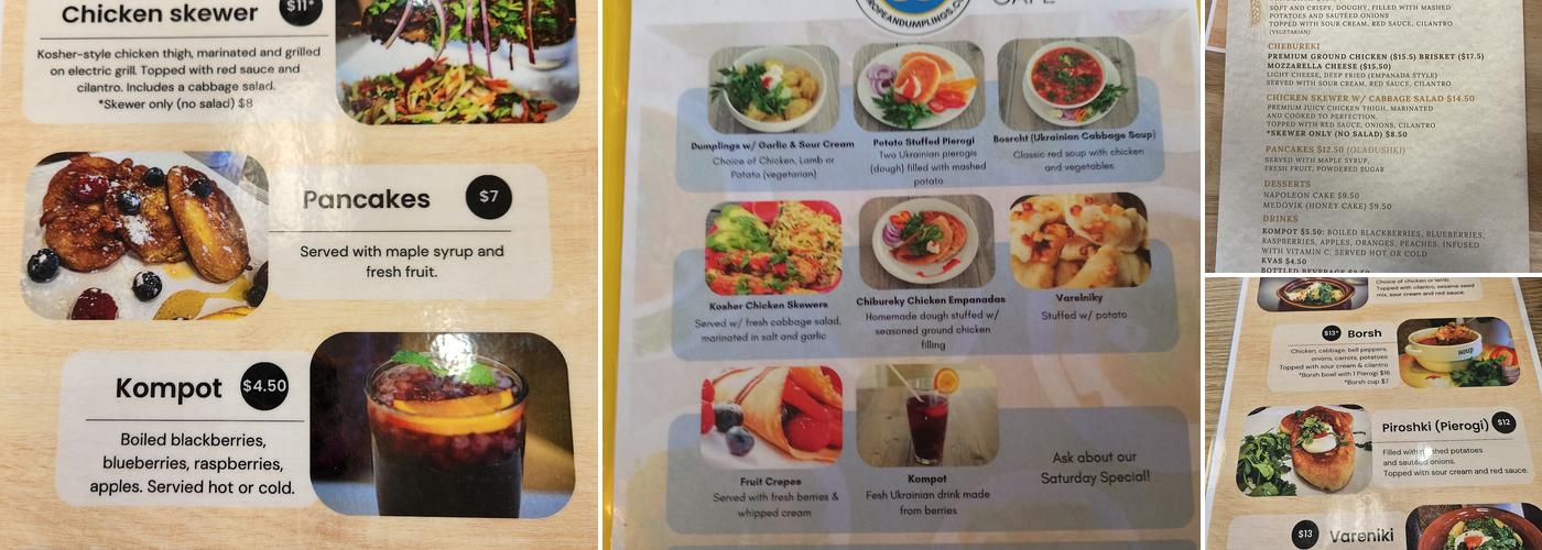 European Dumplings Cafe Menu