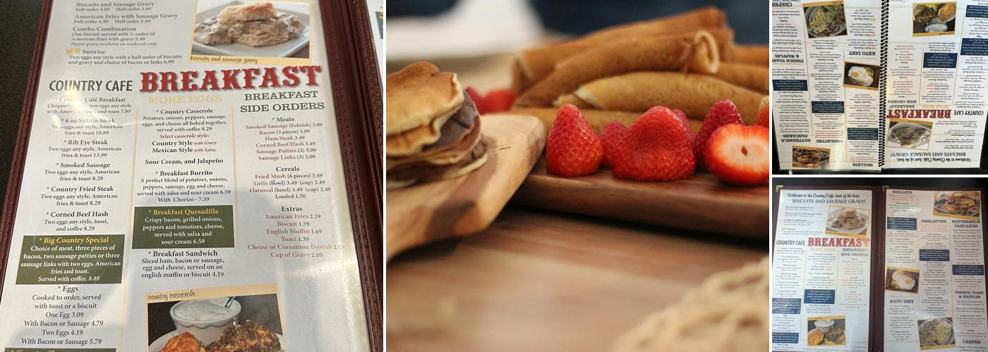 The Country Cafe Menu