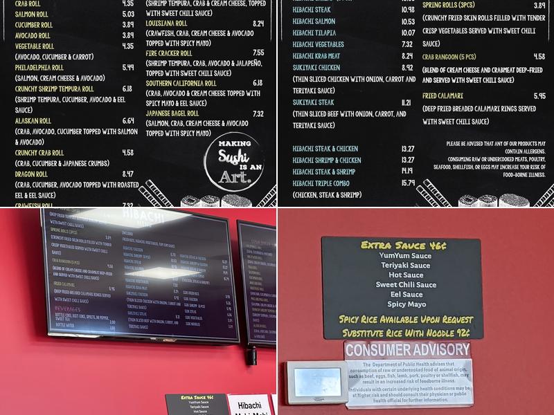 Bang Bang Hibachi Express Old Hickory Menu