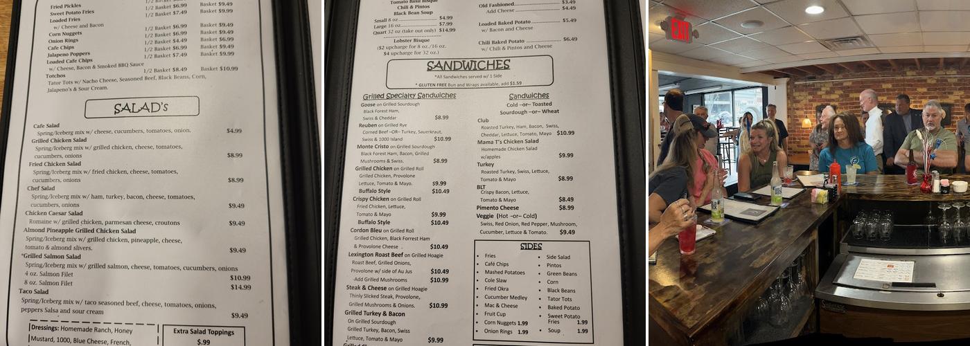 Brooker T’s Cafe Menu