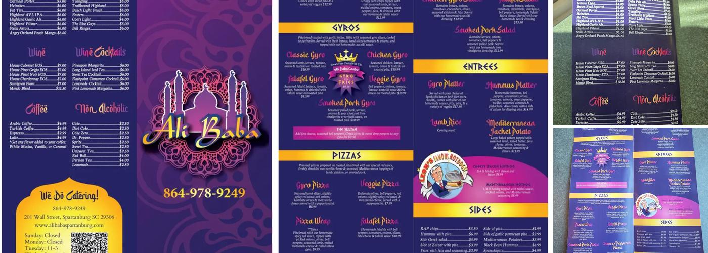 Ali Baba Menu