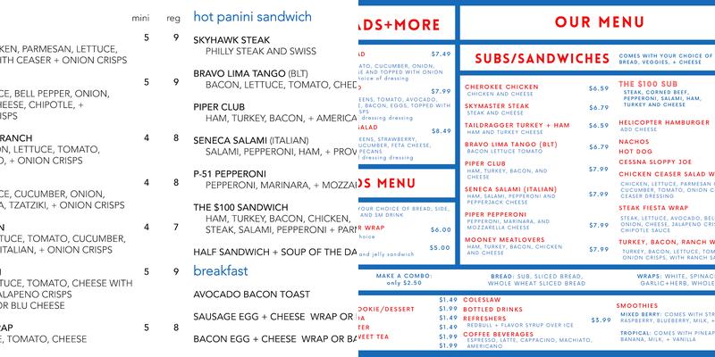 Clear Skies Cafe and catering Menu