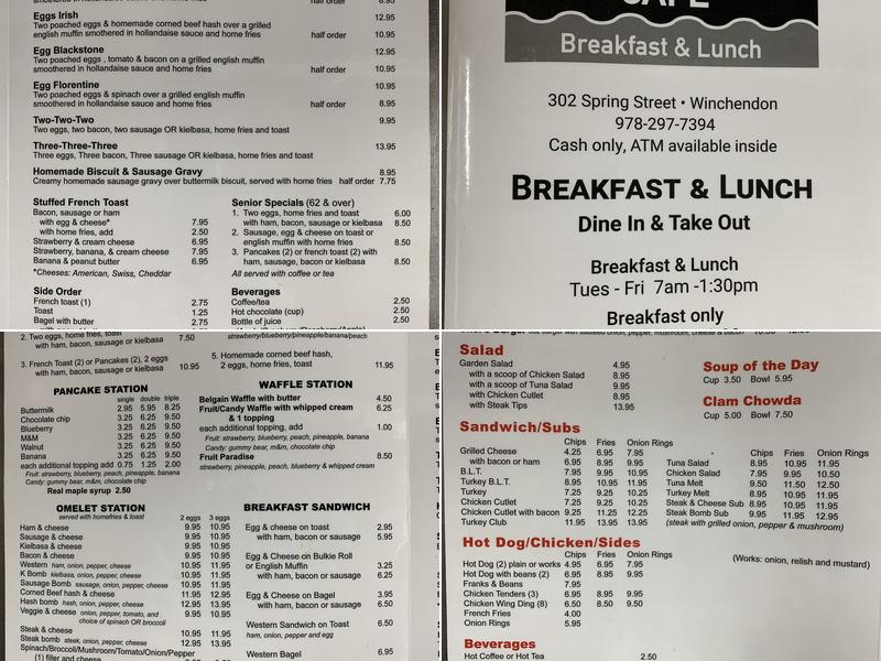 Riverwalk Café Menu