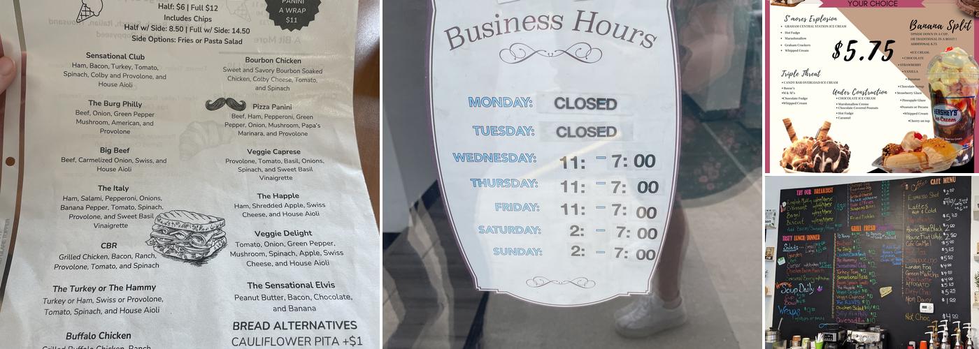 Sensational Scoops Menu