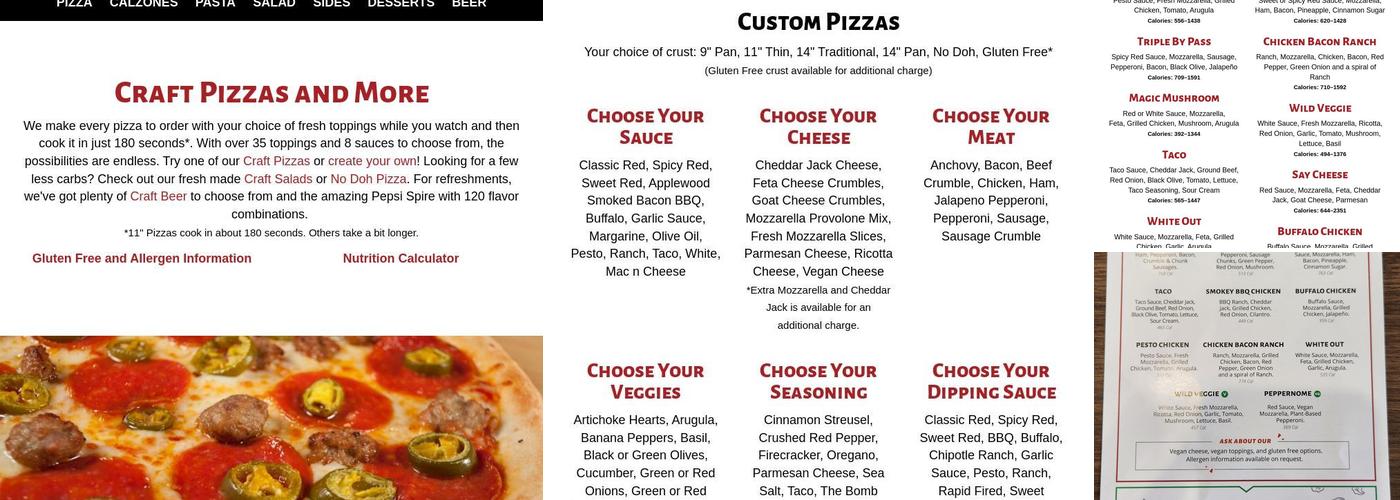 Rapid Fired Pizza Menu