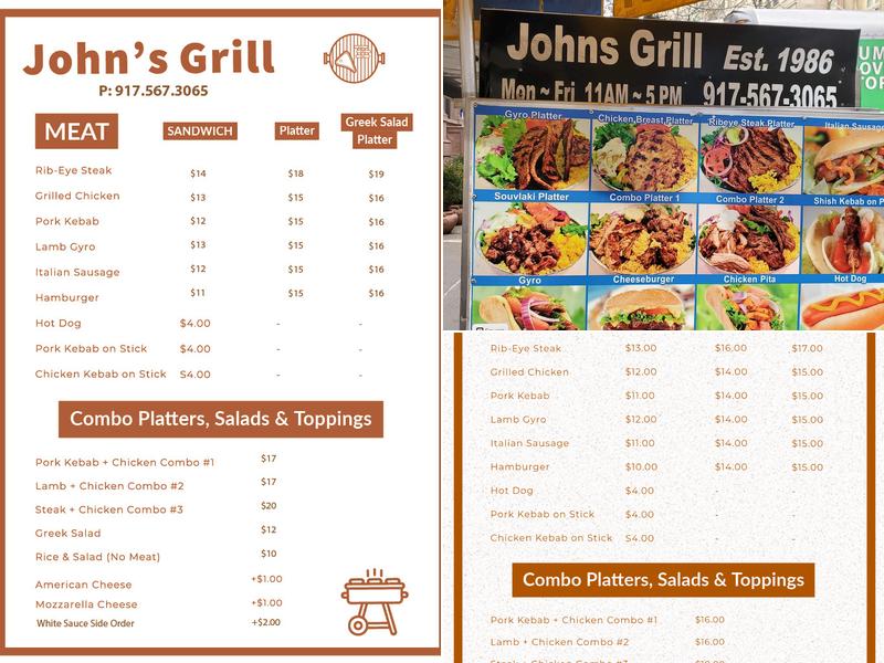 John’s Grill Menu