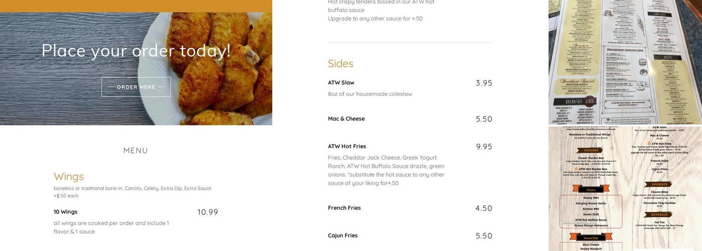 All Things Wings Menu