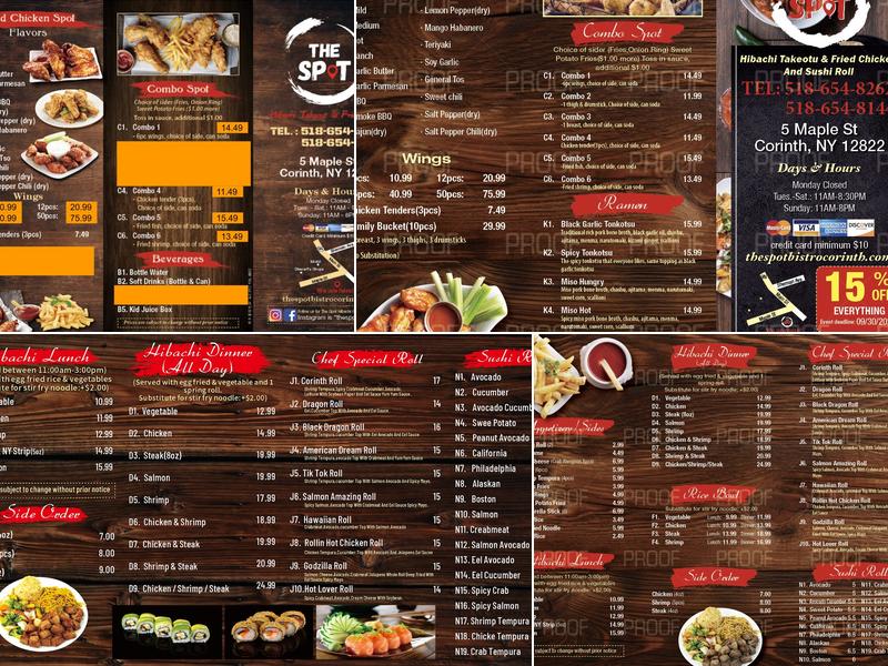 The Spot Hibachi Take Out & Fried Chicken Menu