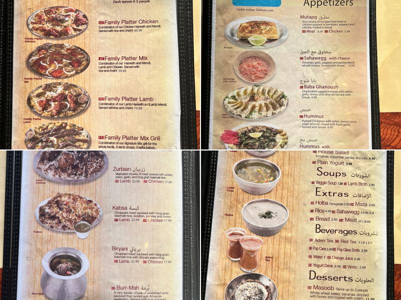 Shibam by Devon Menu