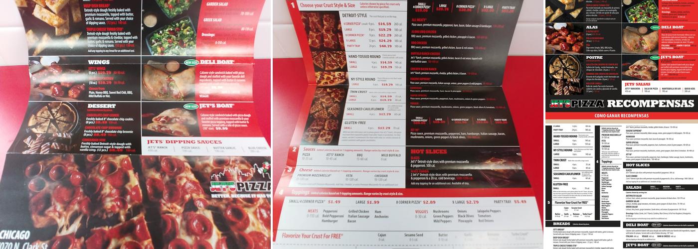 Jet's Pizza Menu