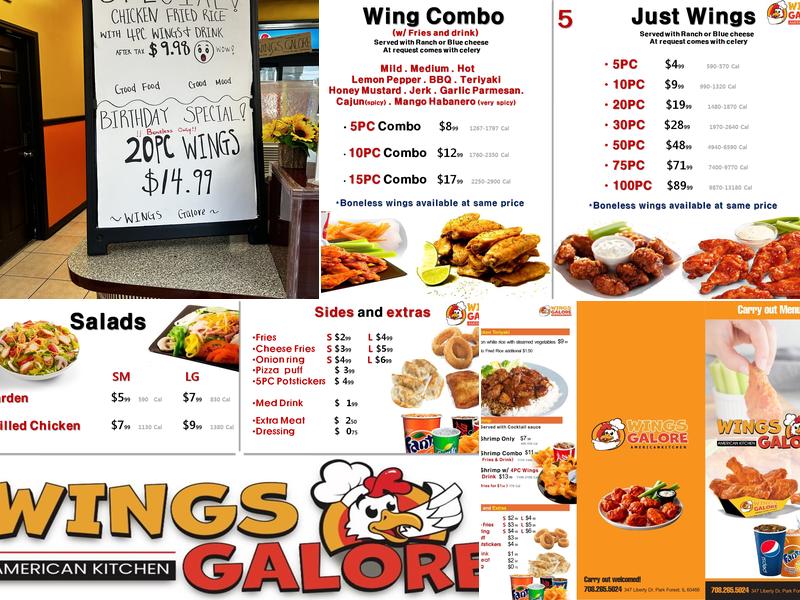 Wings Galore Menu