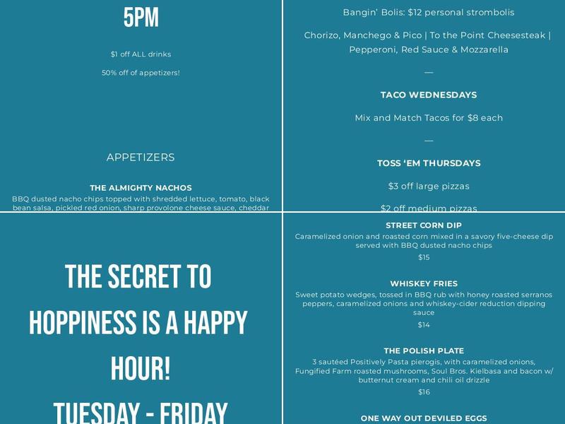 Hares Hill Brewing Co. Menu