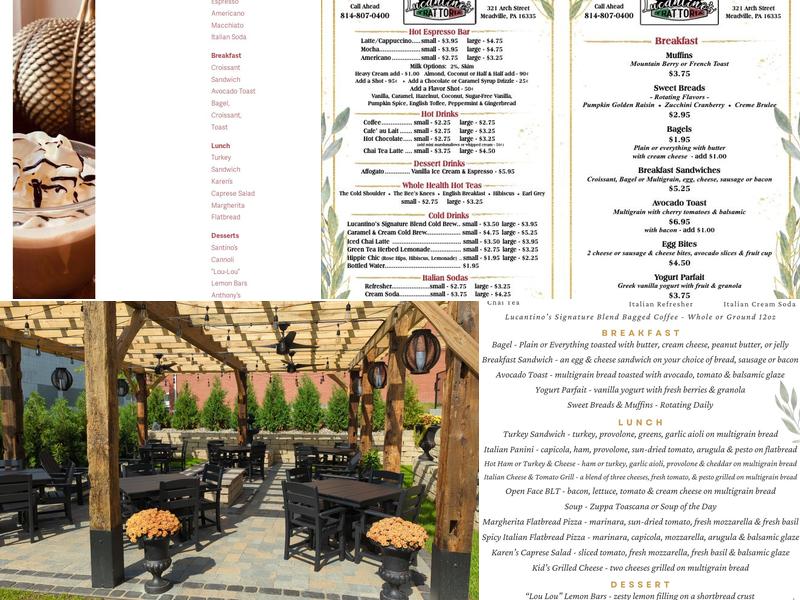 Lucantino’s Trattoria Menu