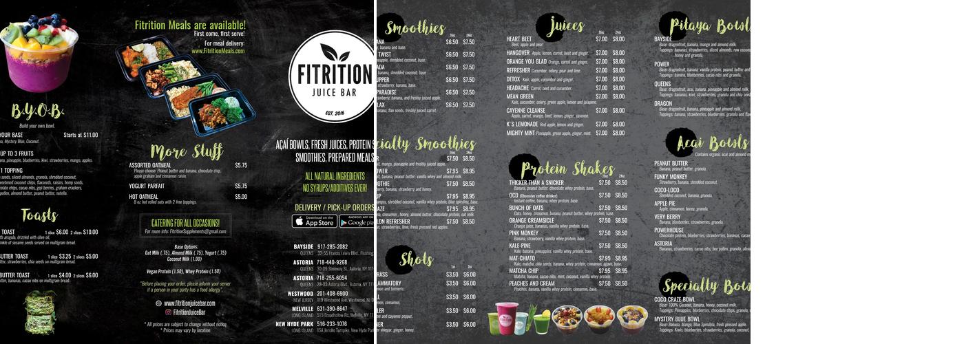 Fitrition Menu